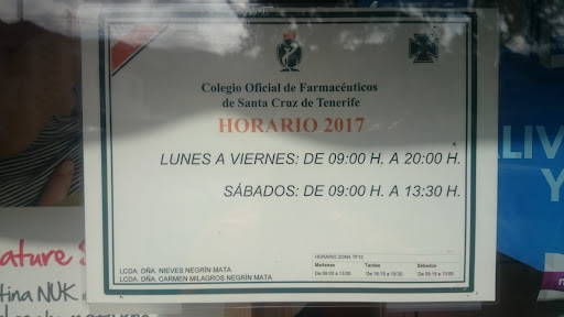 Farmacia Lcdas. Carmen Milagros y Nieves Negrín Mata